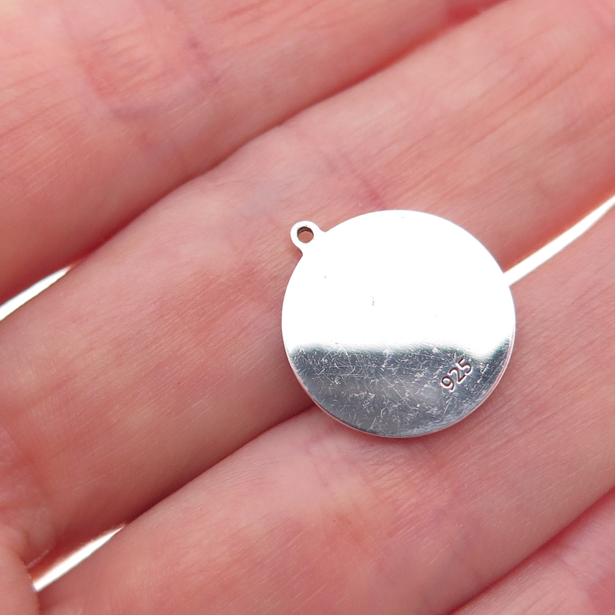 925 Sterling Silver Purple Enamel It's A Boy Round Tag Charm Pendant