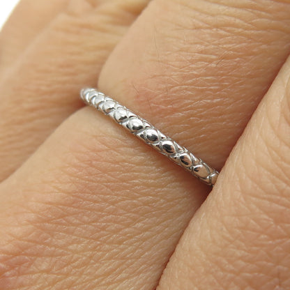 925 Sterling Silver Engraved Stackable Band Ring Size 6.75