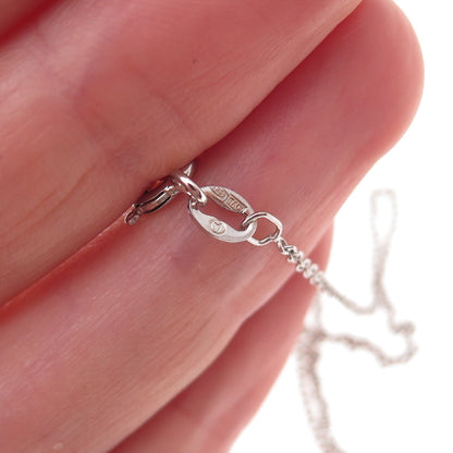 Joseph Schmid 925 Sterling Silver Real Red Diamond Cable Chain Necklace 18"