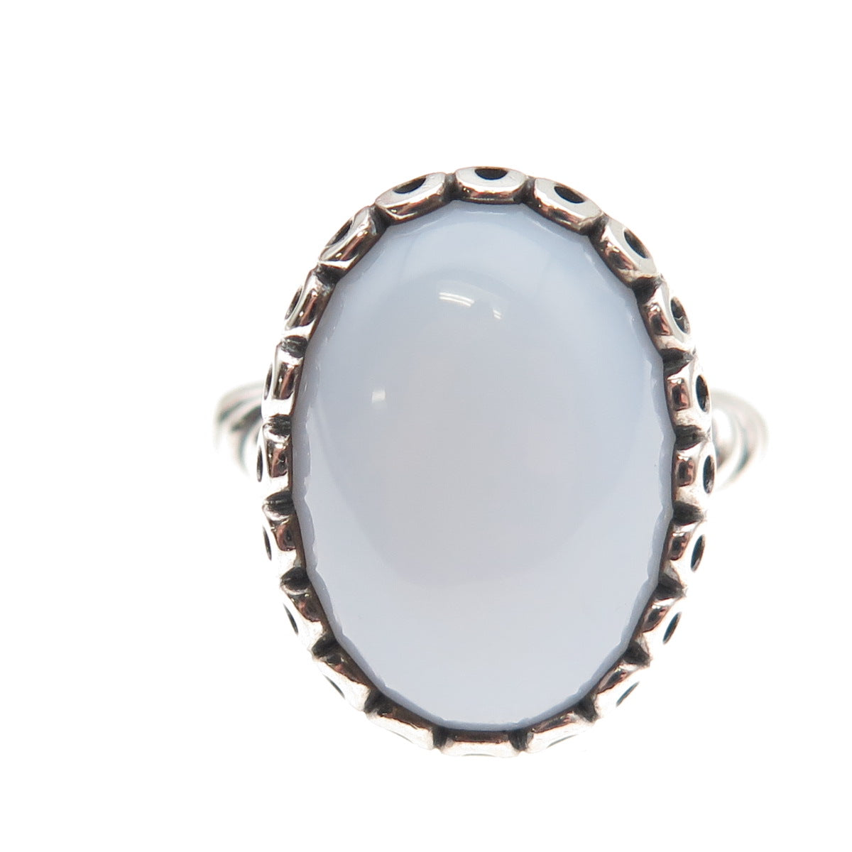 Pandora 925 Sterling Silver Real Chalcedony Forever My Friend Ring Size 5