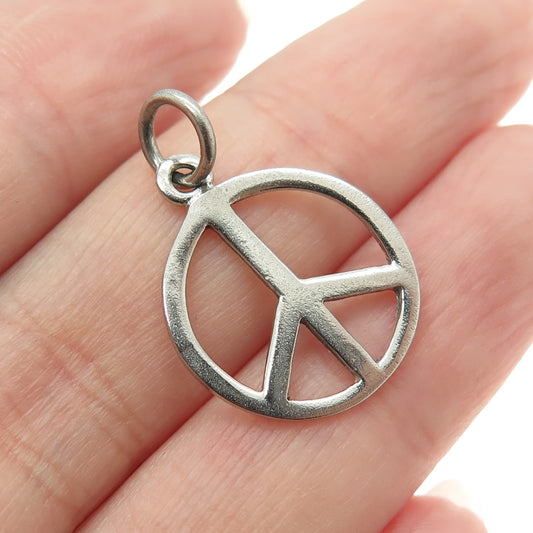 925 Sterling Silver Vintage Symbol of Peace Pendant