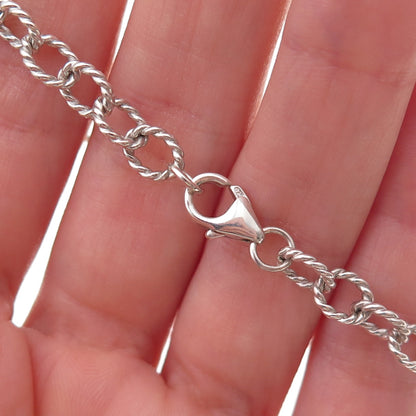 925 Sterling Silver Real Diamond Heart & Key Bracelet 7" (missing stone)