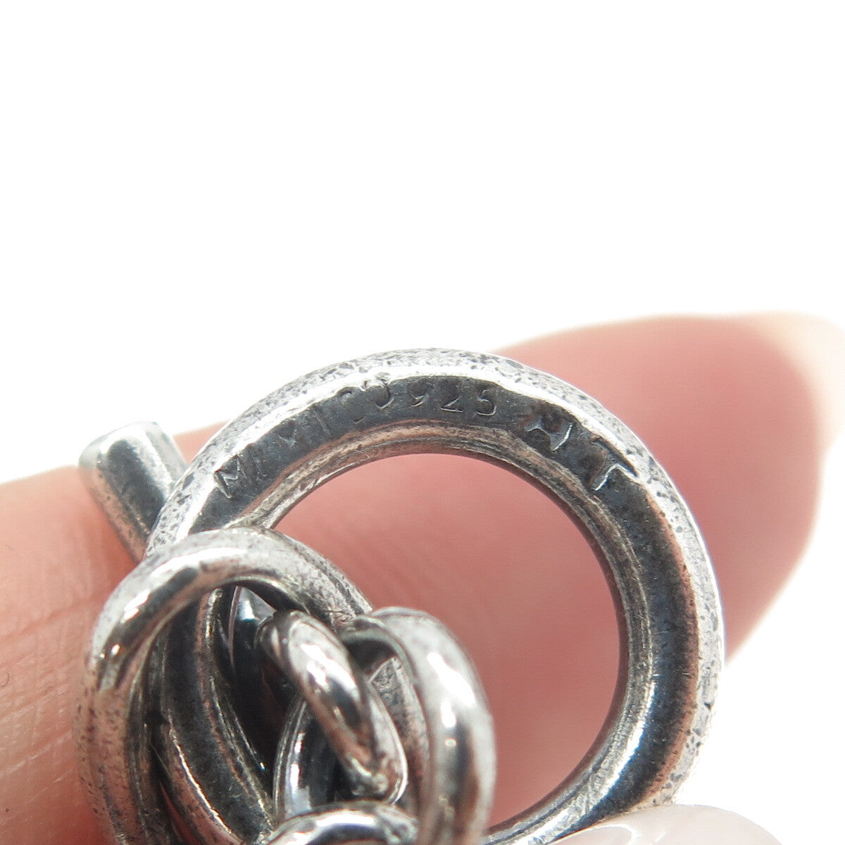 925 Sterling Silver Vintage Mexico Modernist Link Bracelet 7.5"