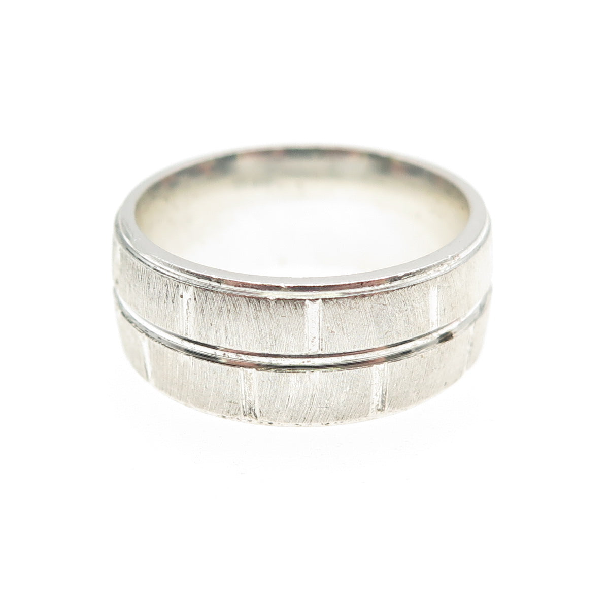 925 Sterling Silver Vintage Textured Band Ring Size 7