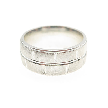 925 Sterling Silver Vintage Textured Band Ring Size 7