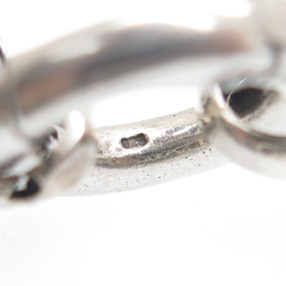 925 Sterling Silver 14K Rose Gold Vintage Real Opal & C Z Ornate Bracelet 7.75"