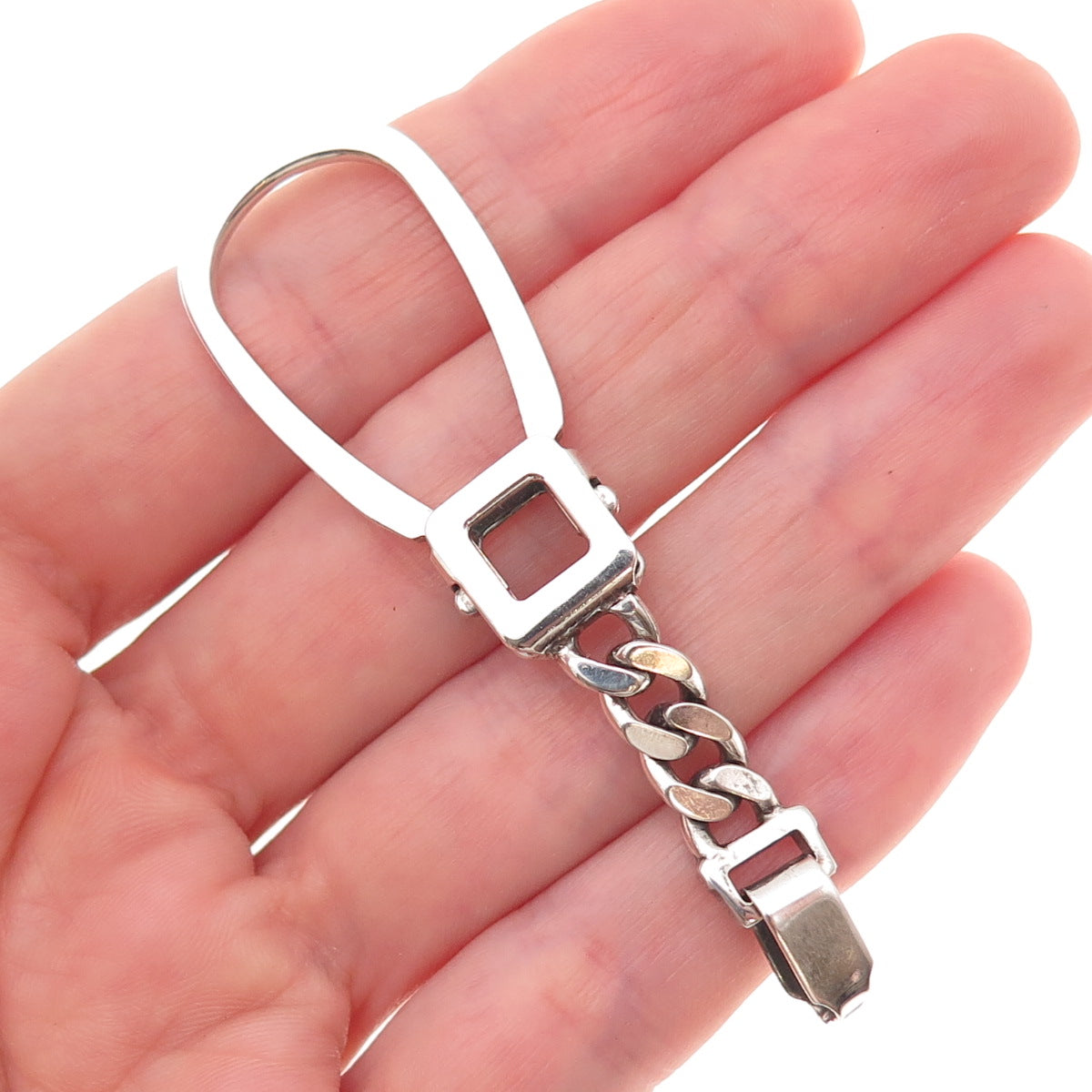 925 Sterling Silver Vintage Italy Key Chain Rin Holder