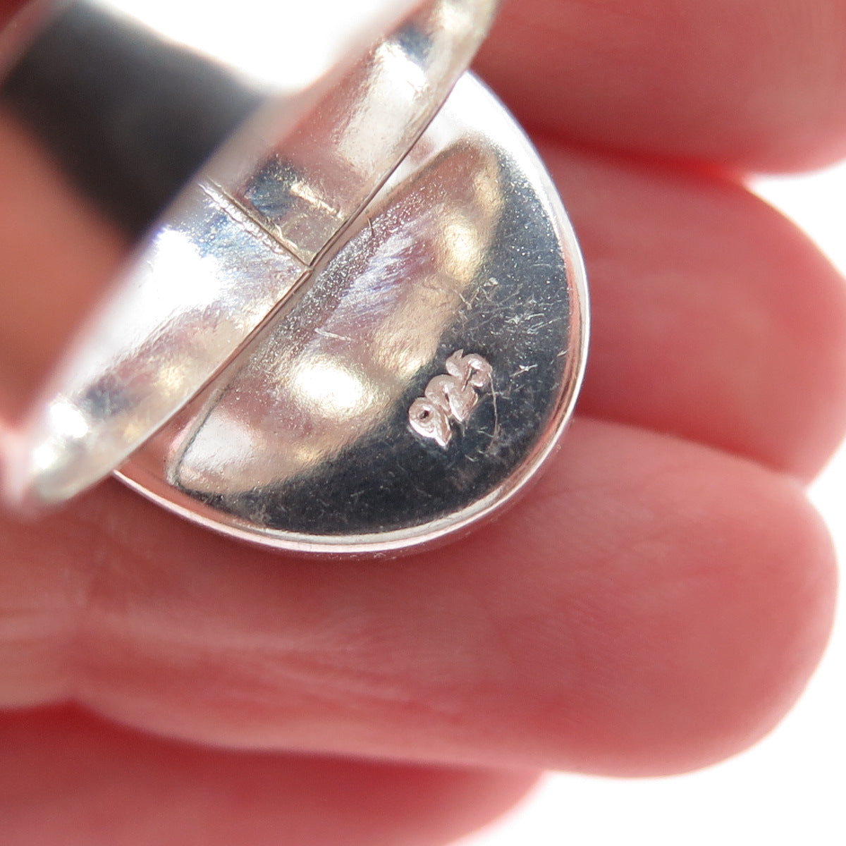 925 Sterling Silver Vintage Enamel Frida Kahlo Pressed Flowers Ring Size 6.75