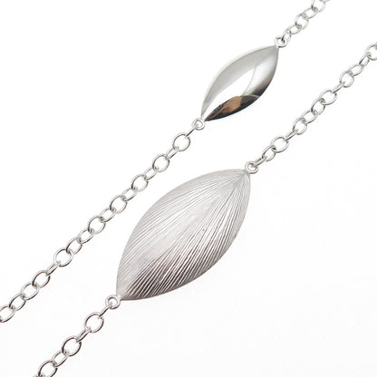 925 Sterling Silver Petal Station Cable Chain Necklace 28"