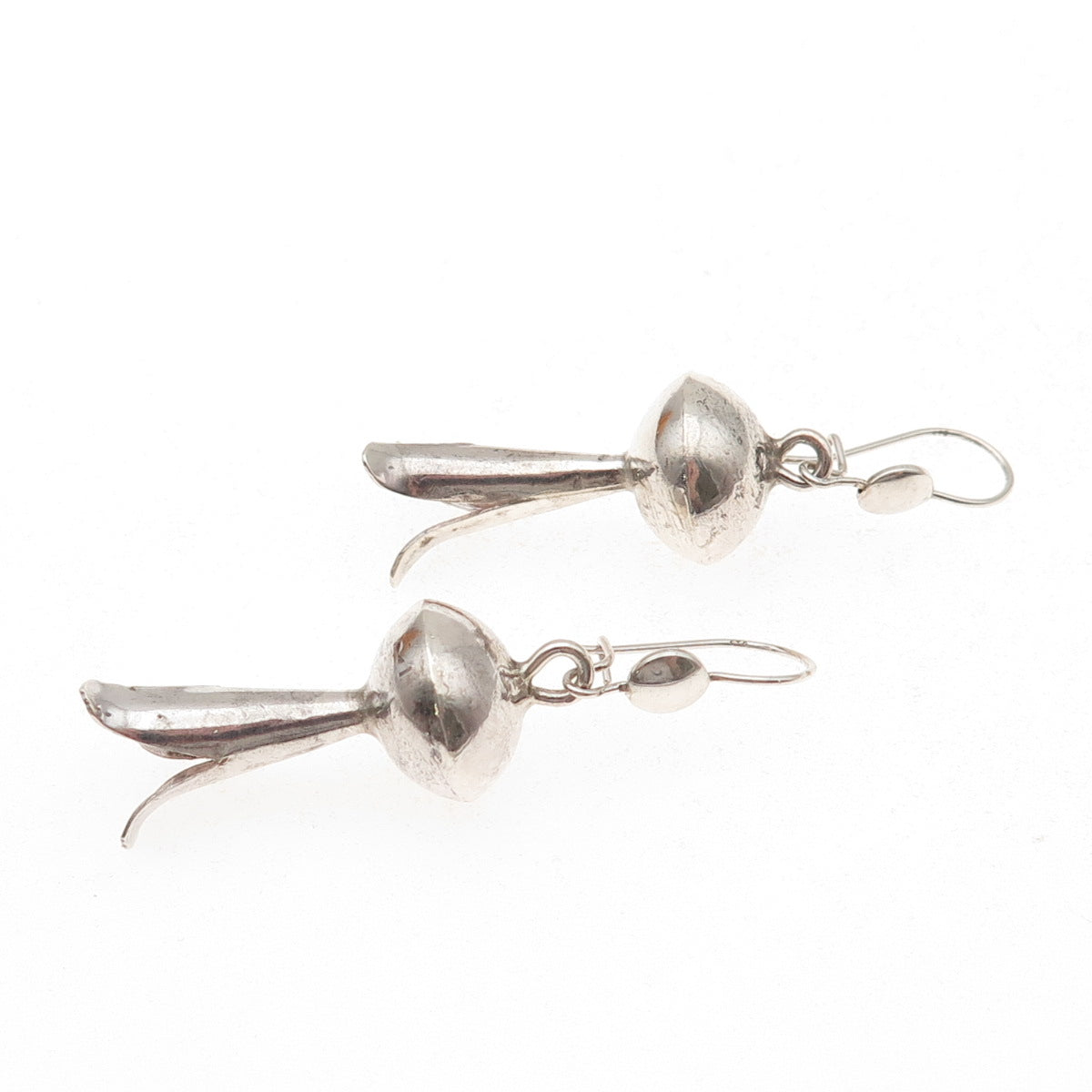 Old Pawn 925 Sterling Silver Vintage Southwestern Squash Blossom Dangle Earrings
