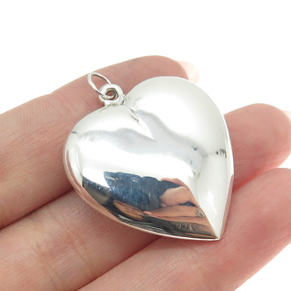 925 Sterling Silver Vintage Hollow Heart Pendant