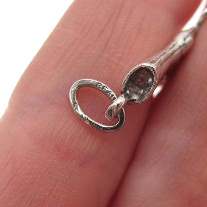 Beau 925 Sterling Silver Vintage Ice Skating Shoe Oxidized Charm Pendant