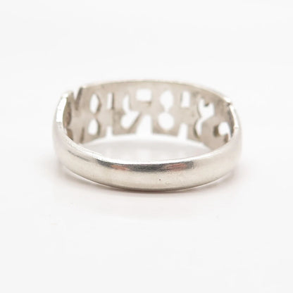 925 Sterling Silver Vintage "SARAH" Personalized Ring Size 13.5