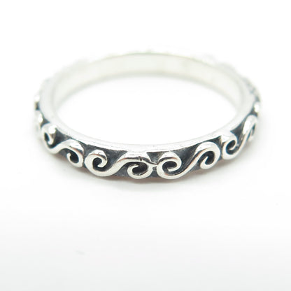 925 Sterling Silver Vintage Swirl Stackable Band Ring Size 5.5