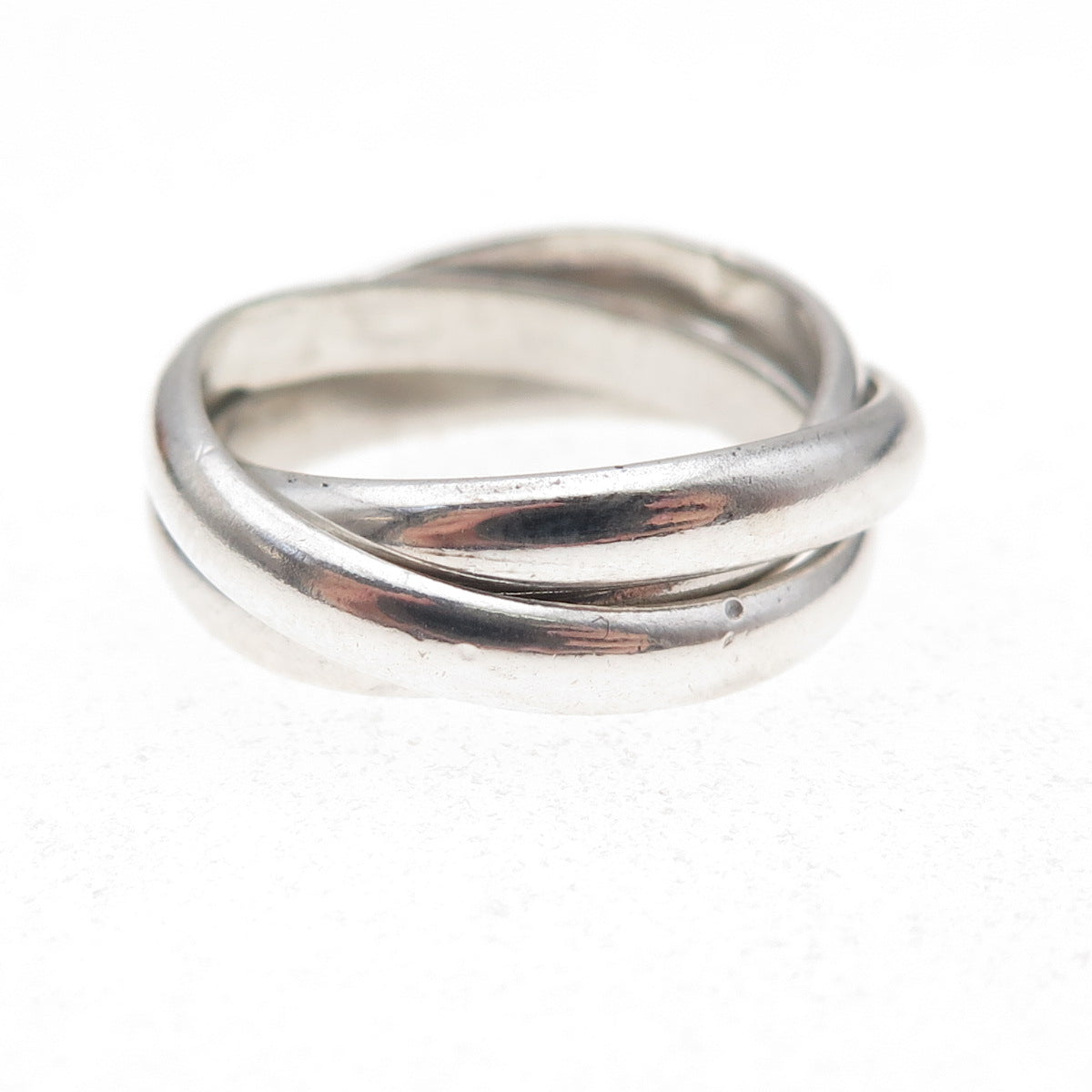 925 Sterling Silver Vintage Interlocked Trinity Band Ring Size 5.5
