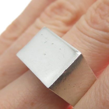 925 Sterling Silver Vintage CPM Birmingham Modernist Engraved Ring Size 8.5
