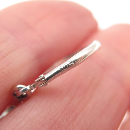 SX Sally C 925 Sterling Silver Vintage Real Turquoise Chandelier Dangle Earrings