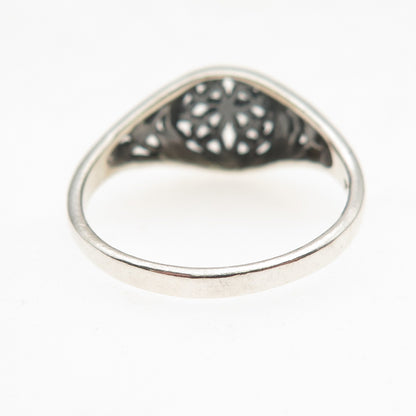 925 Sterling Silver Vintage Celtic Trinity Knot Oxidized Ring Size 10.25