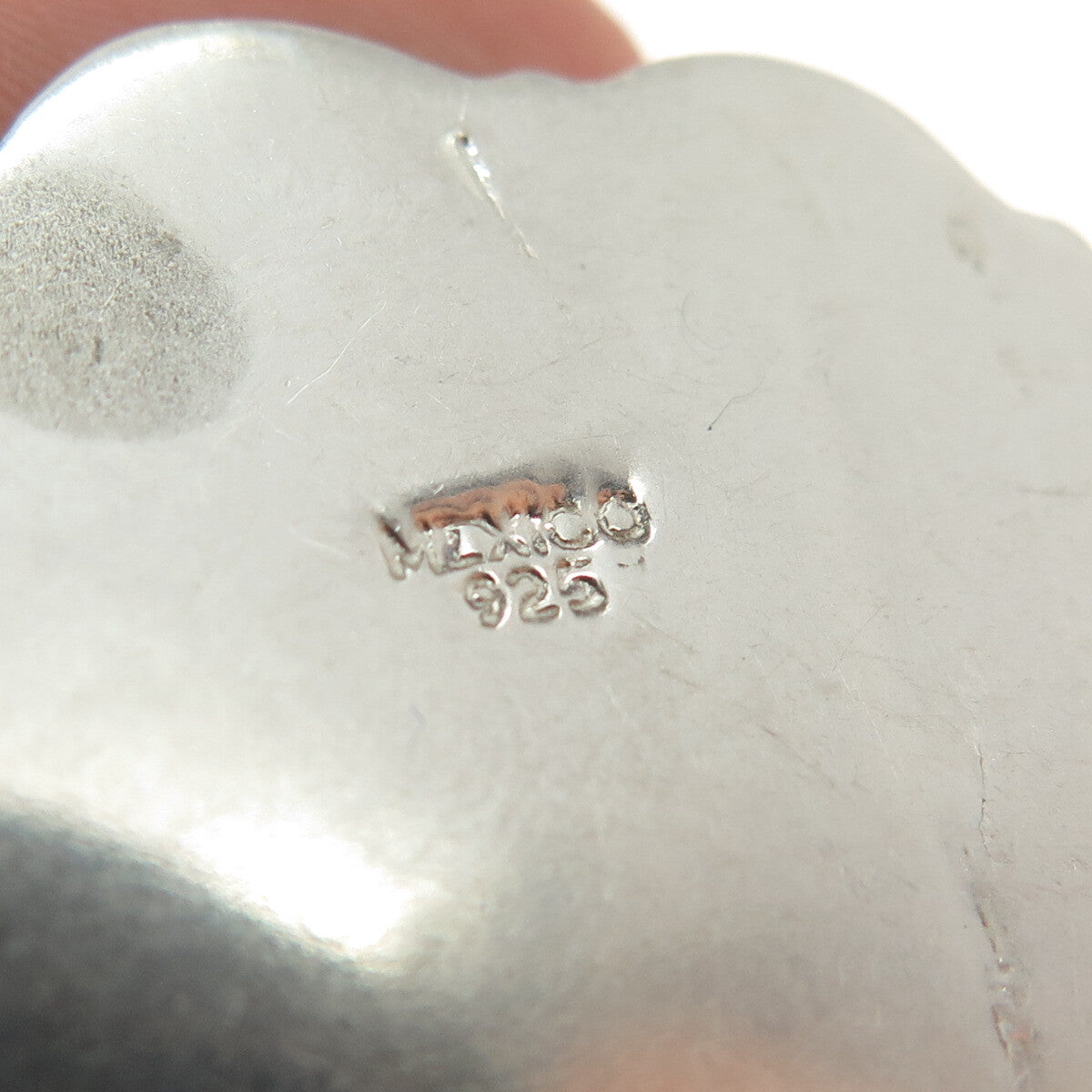 925 Sterling Silver Vintage Mexico Modernist Flower Oxidized Pendant