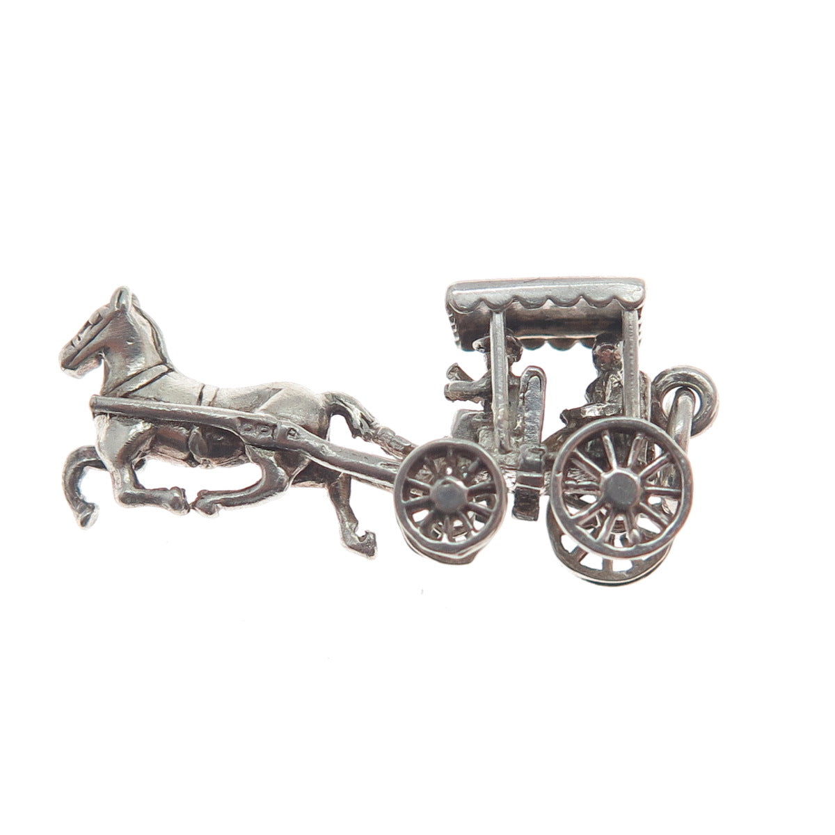 PAYTON PEPPER & SONS Sterling Vintage 1956 Birmingham Horse Carriage 3D Pendant