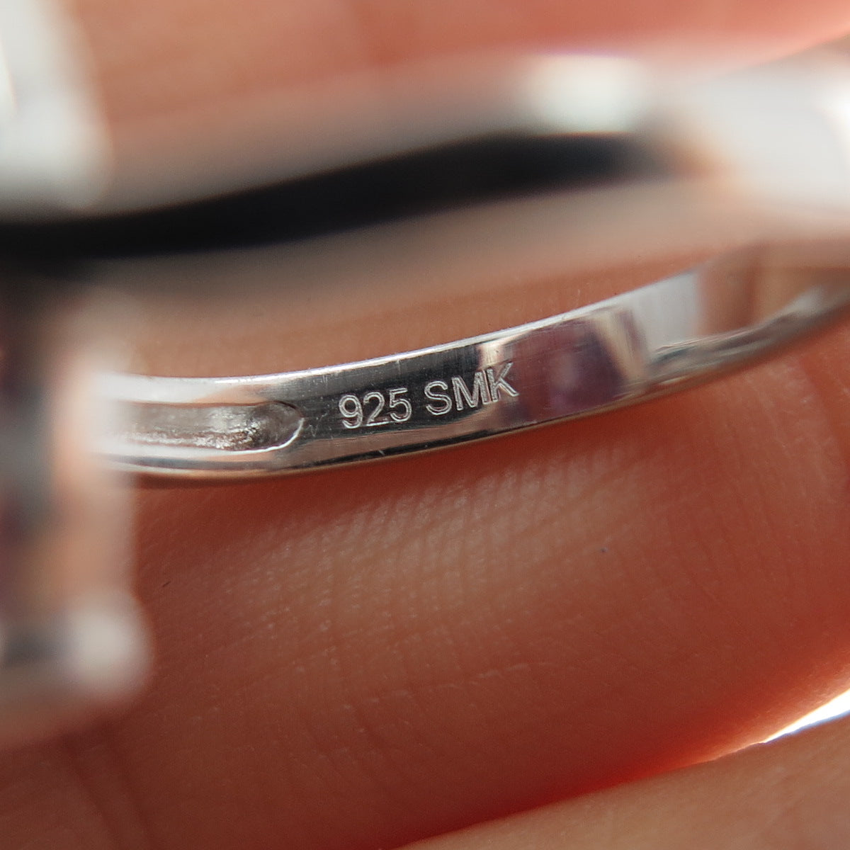 925 Sterling Silver Real Round-Cut Diamond & Amethyst Ring Size 7