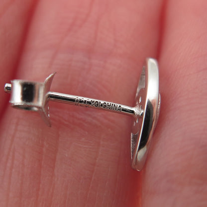 925 Sterling Silver Round-Cut C Z Evil's Eye Stud Earrings