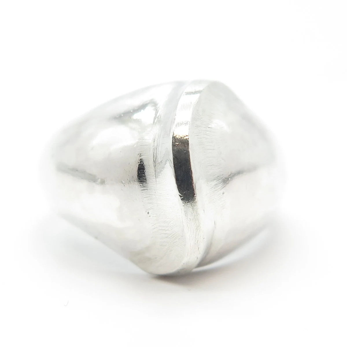 925 Sterling Silver Vintage Ribbed Ring Size 10.25