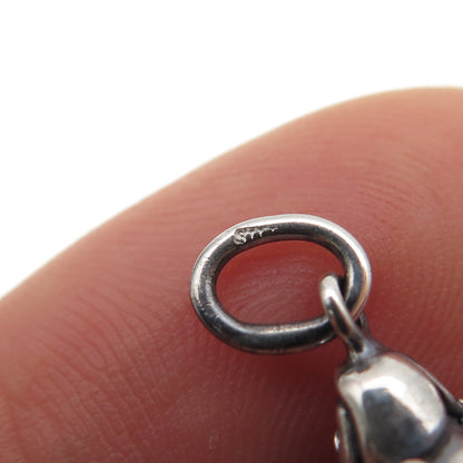 Old Pawn 925 Sterling Silver Vintage Kachina Doll Oxidized Mini Charm Pendant