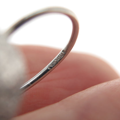 925 Sterling Silver Vintage Italy Modernist Textured Drop Bead Earrings