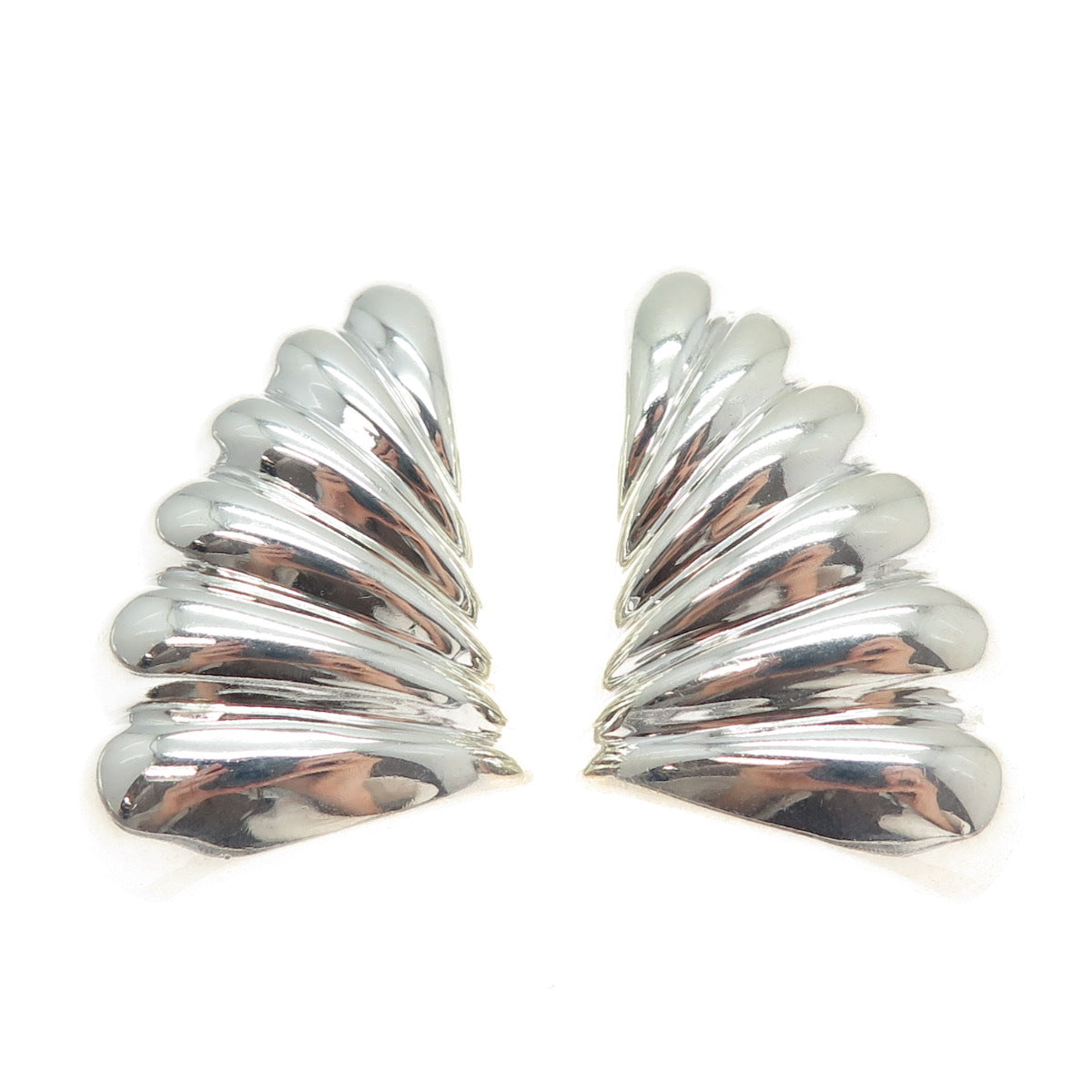 BAYANIHAN 925 Sterling Silver Vintage Modernist Butterfly Wings Clip On Earrings