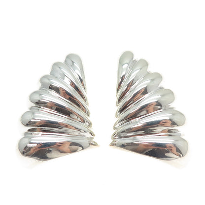 BAYANIHAN 925 Sterling Silver Vintage Modernist Butterfly Wings Clip On Earrings
