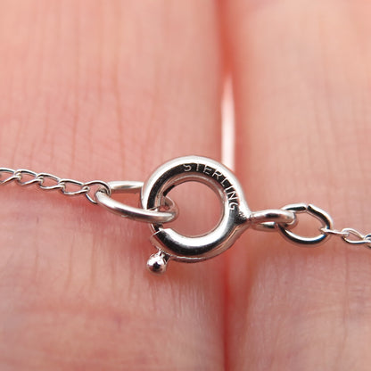 LAMODE 925 Sterling Silver Vintage Brushed Round Tag Cable Chain Necklace 16"