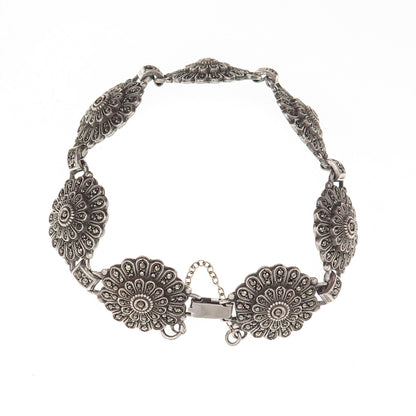 Kimler & Daniel Sterling Silver Antique Art Deco Real Marcasite Bracelet 6.75"