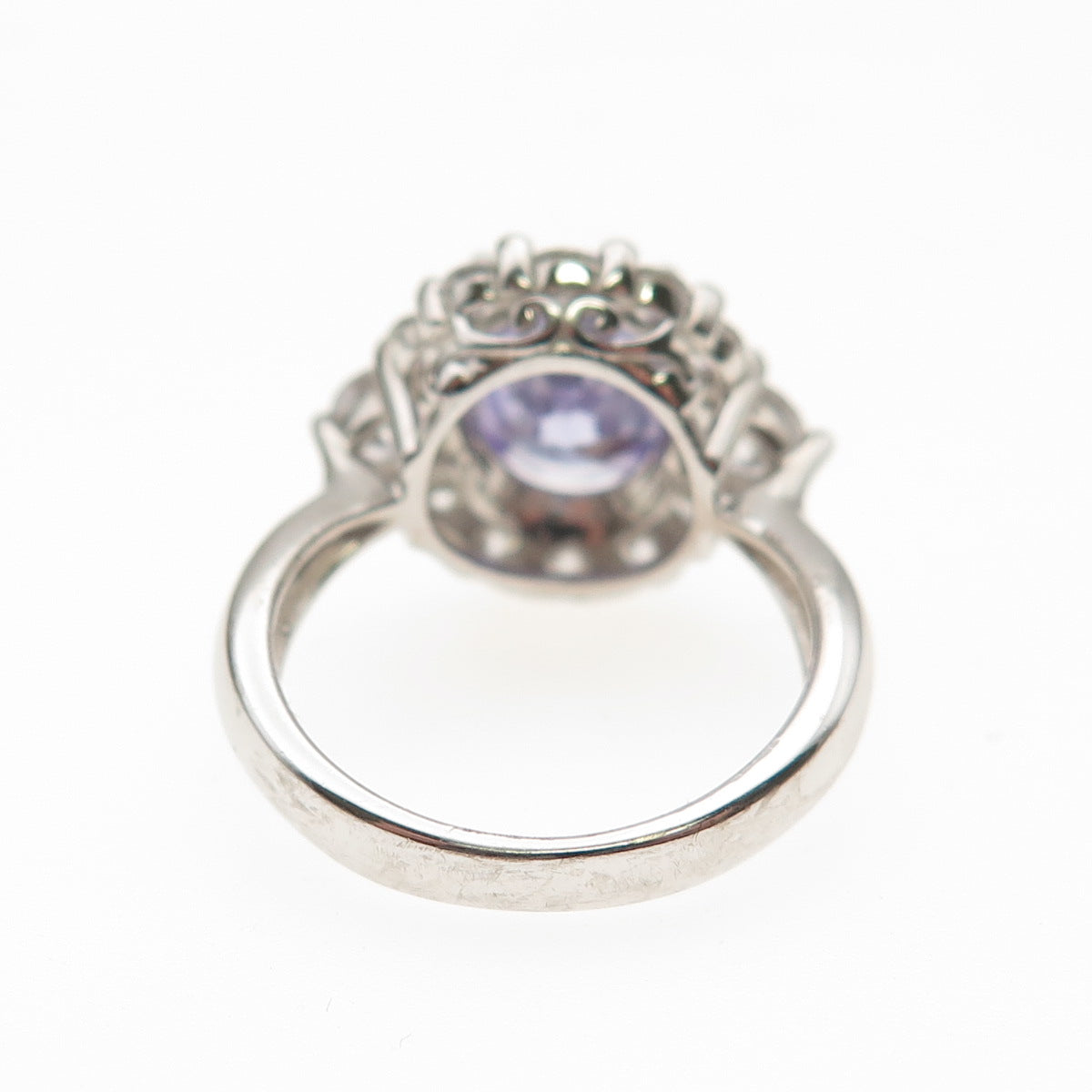 KEY STAR 925 Sterling Silver Lavender & White C Z Ring Size 5