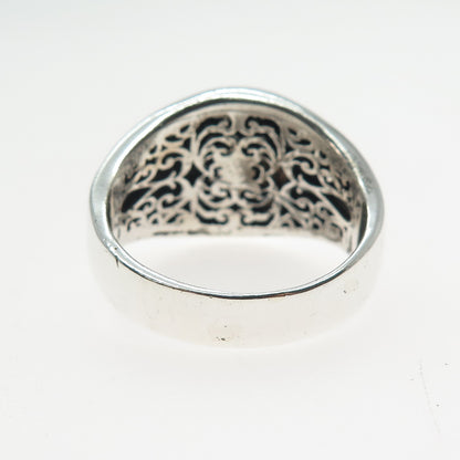 925 Sterling Silver 2-Tone Vintage Crescent & Star Allah Muslim Ring Size 12.5