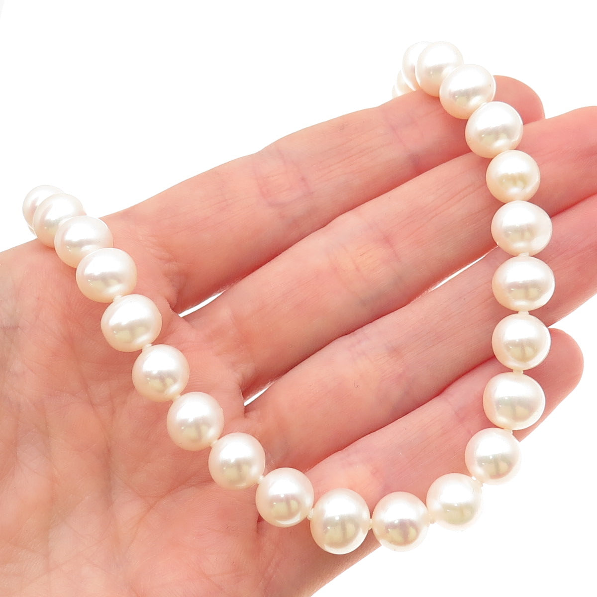 RL Richline 925 Sterling Silver Vintage Real Pearl Beaded Necklace 18"