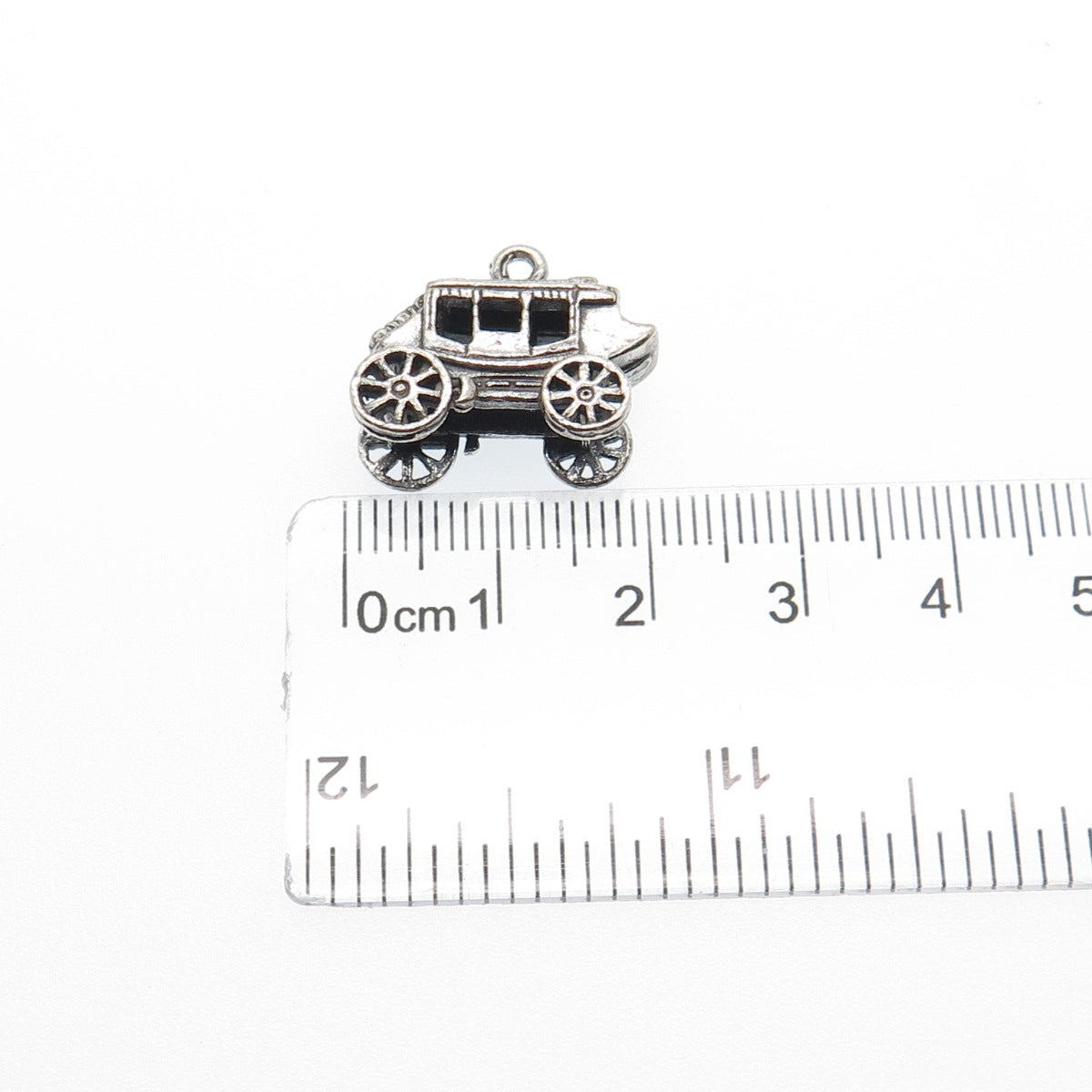 MAISELS INDIAN TRADING Sterling Silver Vintage Carriage Mini 3D Charm Pendant