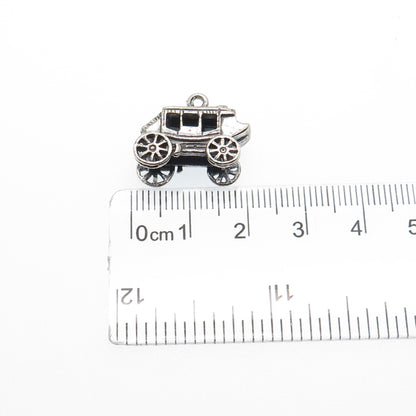 MAISELS INDIAN TRADING Sterling Silver Vintage Carriage Mini 3D Charm Pendant