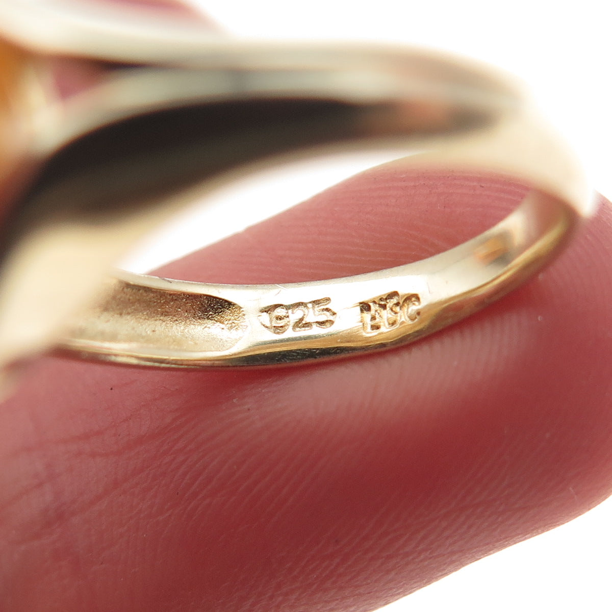 LUCAS LAMETH 925 Sterling Silver Gold Plated Vintage Real Pearl Ring Size 5