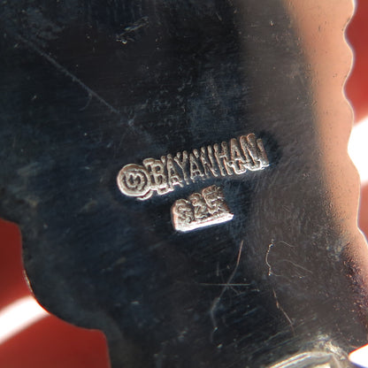BAYANIHAN 925 Sterling Silver Vintage Modernist Butterfly Wings Clip On Earrings