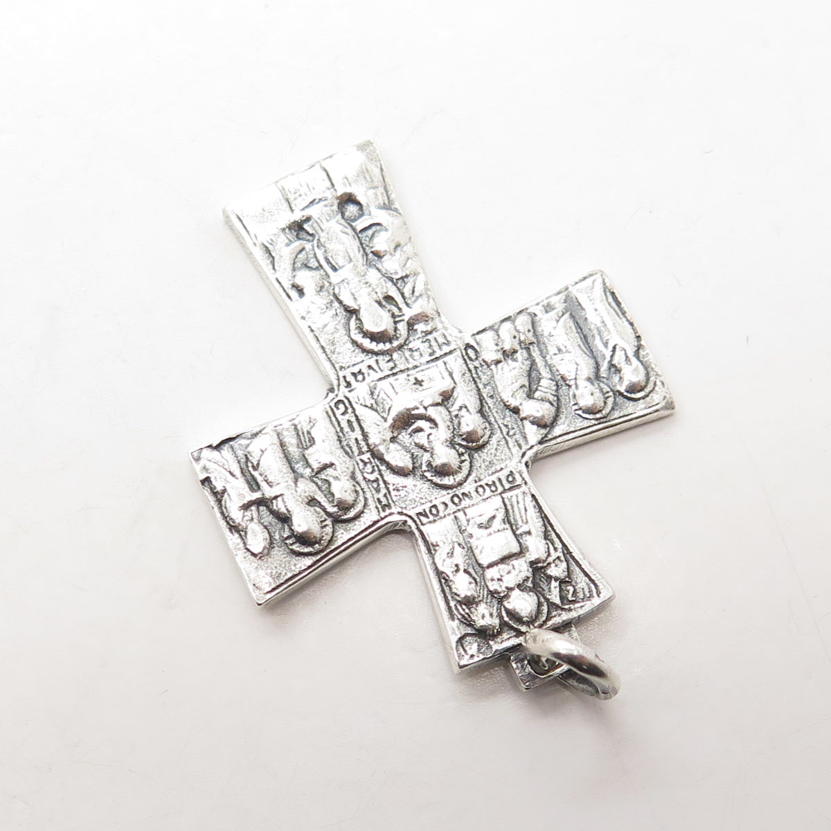 925 Sterling Silver Vintage Religious Theme Cross Pendant