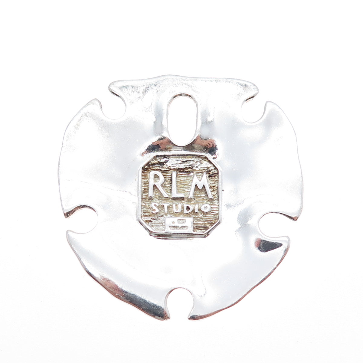 ROBERT LEE MORRIS 925 Sterling Silver Vintage Modernist Floral Large Pendant