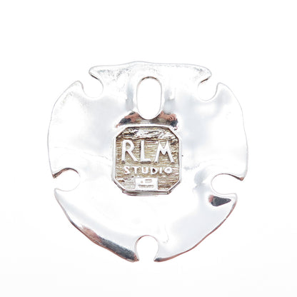 ROBERT LEE MORRIS 925 Sterling Silver Vintage Modernist Floral Large Pendant