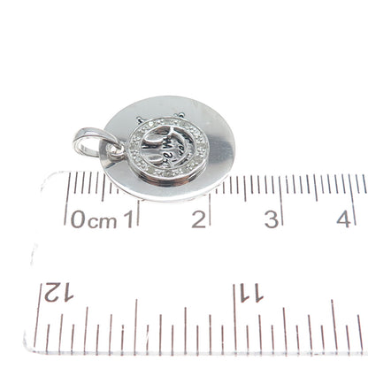 HAN Sterling Silver Real Diamond Live Your Life With No Regrets Charm Pendant