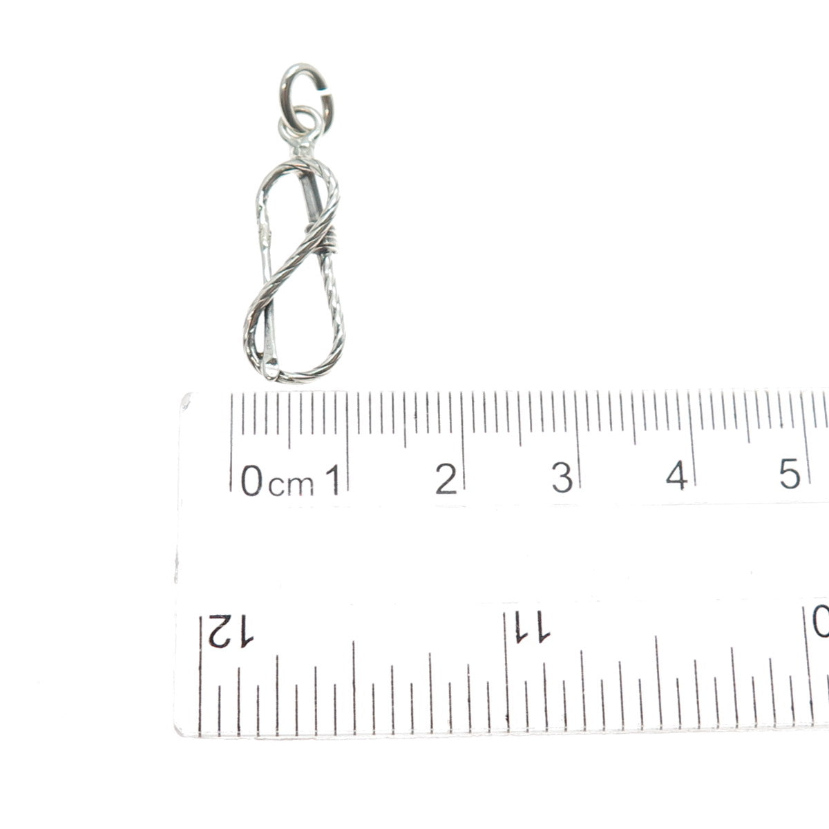 925 Sterling Silver Antique Art Deco Lasso Oxidized Charm Pendant