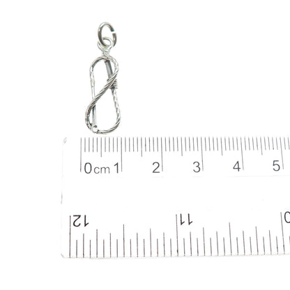 925 Sterling Silver Antique Art Deco Lasso Oxidized Charm Pendant