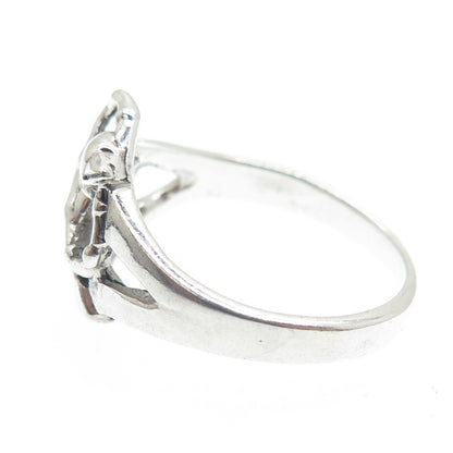 925 Sterling Silver Vintage Dolphin Jumping Through Hoop Ring Size 6.25