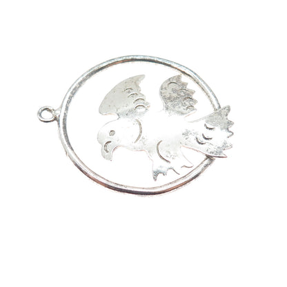 925 Sterling Silver Vintage Mexico Eagle Bird Oxidized Charm Pendant