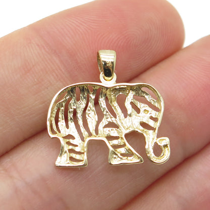 14K Yellow Gold Elephant Minimalist Charm Pendant