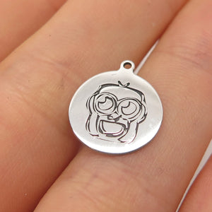 925 Sterling Silver USA Two In Town Monkey Charm Pendant